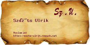 Szőts Ulrik névjegykártya