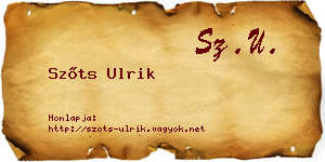 Szőts Ulrik névjegykártya